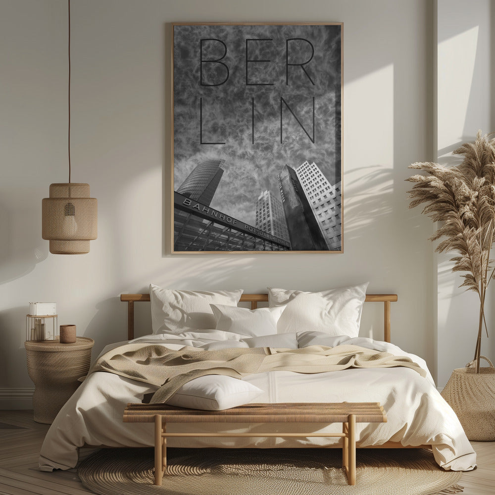 BERLIN Potsdamer Platz | Text & Skyline Poster